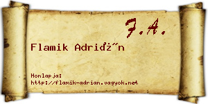 Flamik Adrián névjegykártya